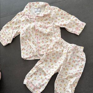 Kids Floral Pajama Set - Pink and White